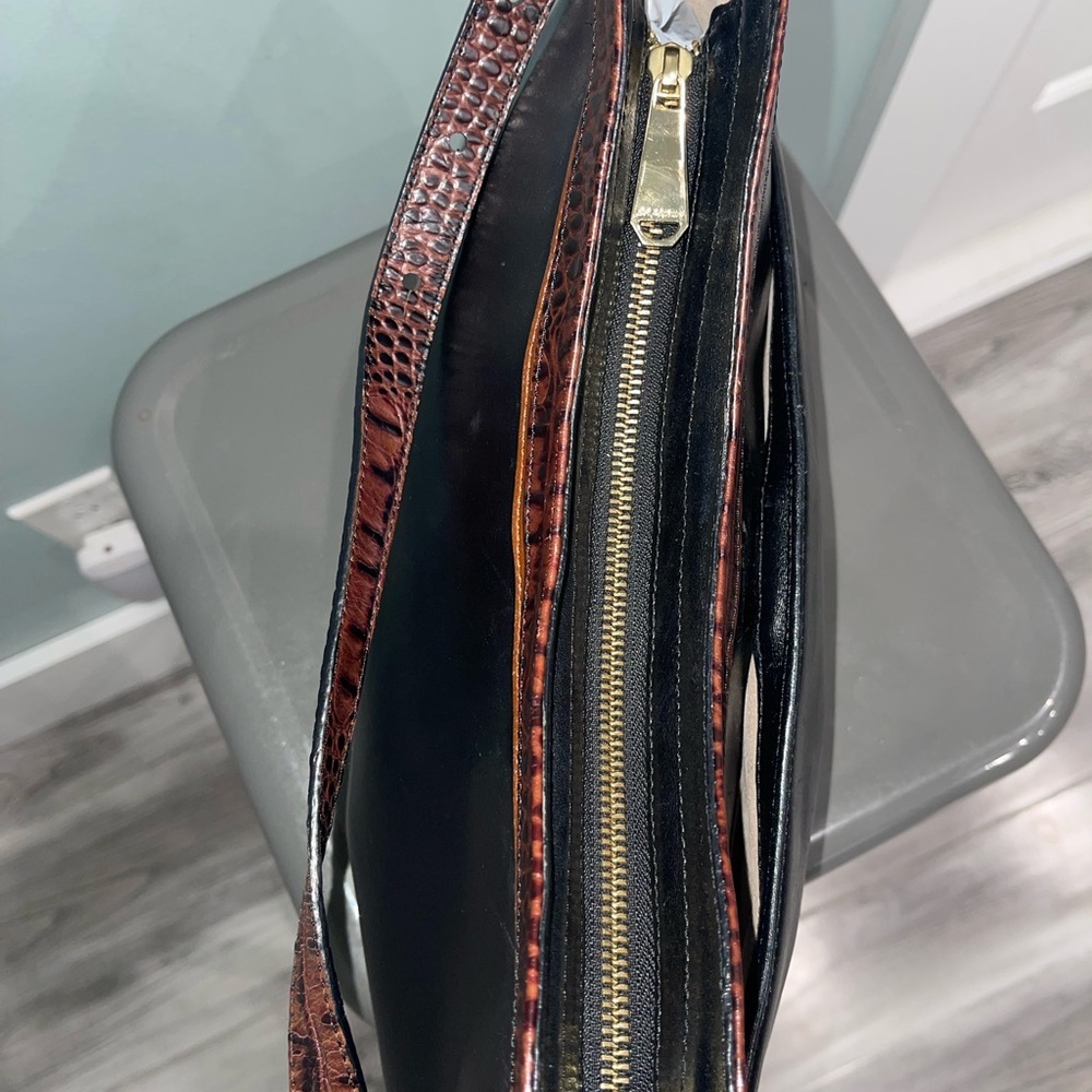 Brahmin Cayson Tri Textured leather shoulder bag black Tuscan - Picture 13 of 16
